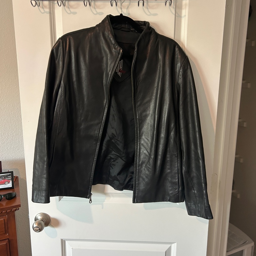 Black leather jacket